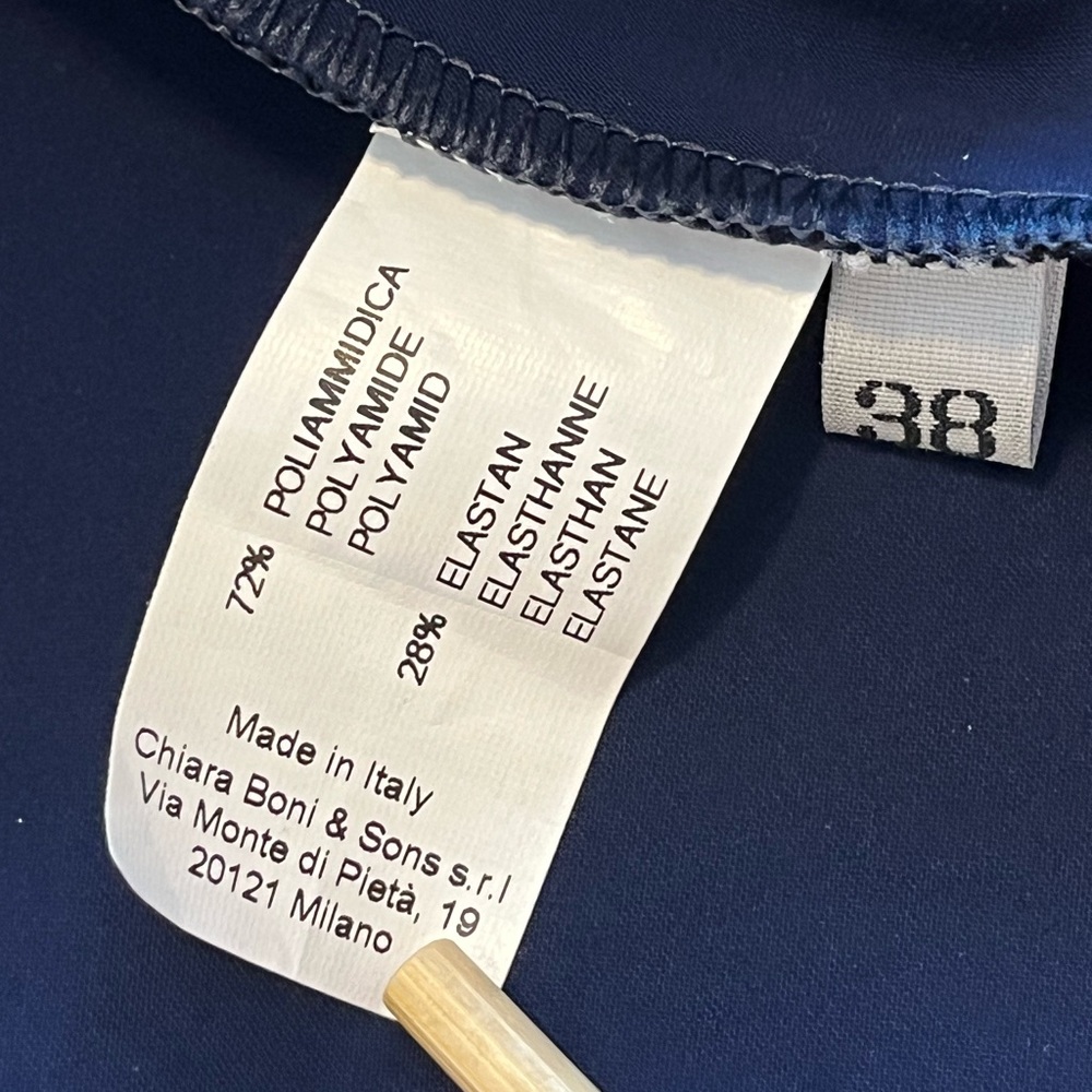 NWT Chiara Boni Dagmara Cap Sleeve Sweetheart Neckline Long Dress Navy Size 2 - Picture 10 of 15